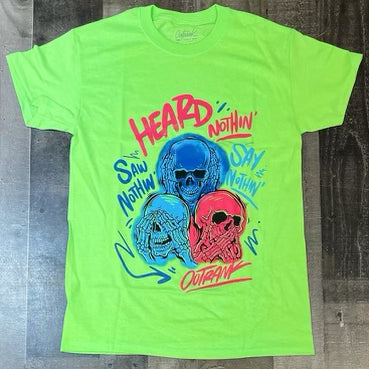 Outrank- saw nothin’ ss tee (neon green)