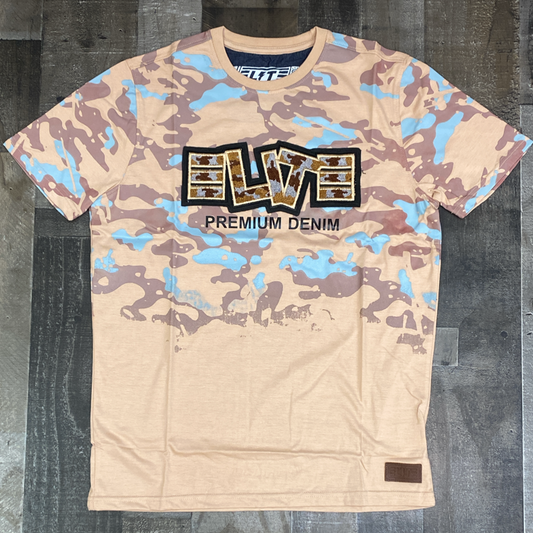 Elite- camo ss tee (brown)