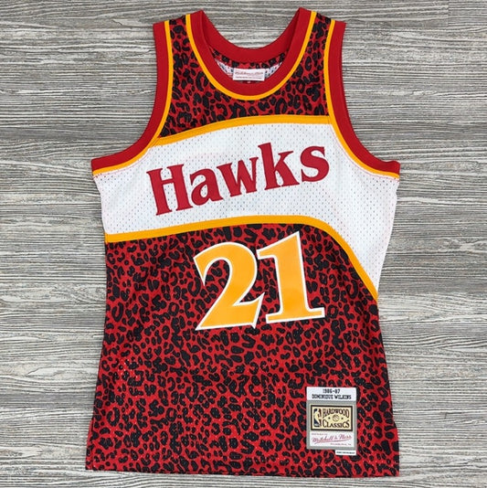 Mitchell & Ness- Nba Wild Life Swingman Jersey Hawks 1986 Dominique Wilkins