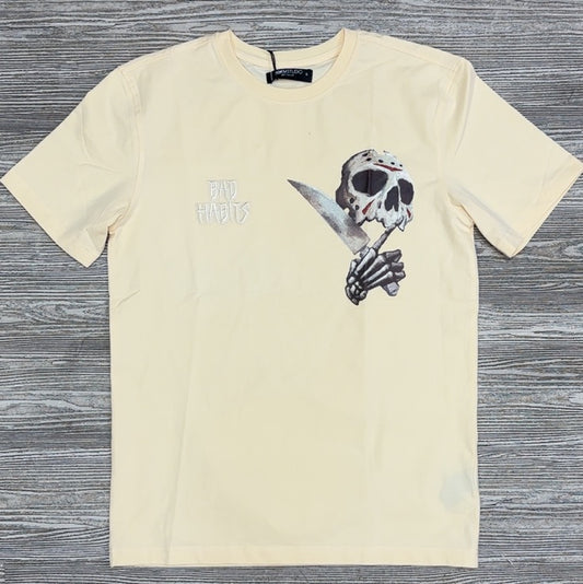 Roku Studio- bad habits after dark ss tee (cream)